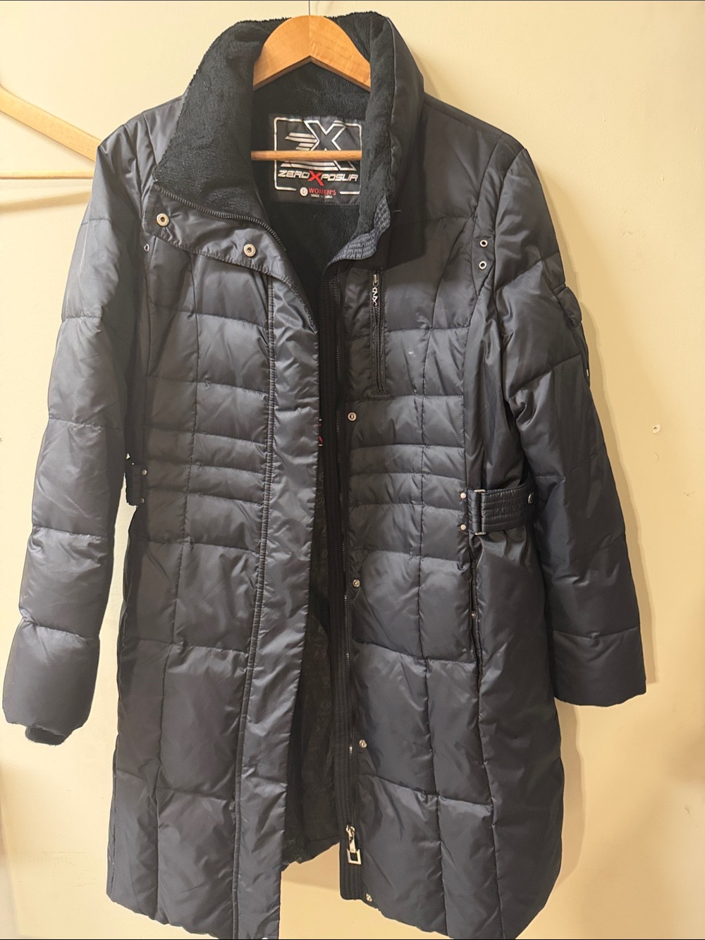 ZeroXposur Women's Quilted Long Puffer Jacket - Black